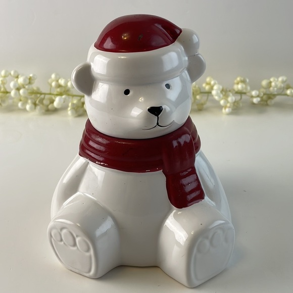 Vintage Polar Bear Christmas Lidded Candy Dish - Picture 10 of 17